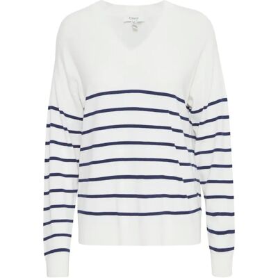 Pull col V femme b.young MMorla Blanc S - Publicité Pull col V femme b.young MMorla Blanc S - Publicité