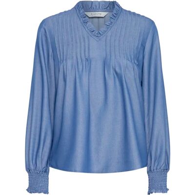 Blouse femme b.young Kaoru Bleu 44 - Publicité Blouse femme b.young Kaoru Bleu 44 - Publicité