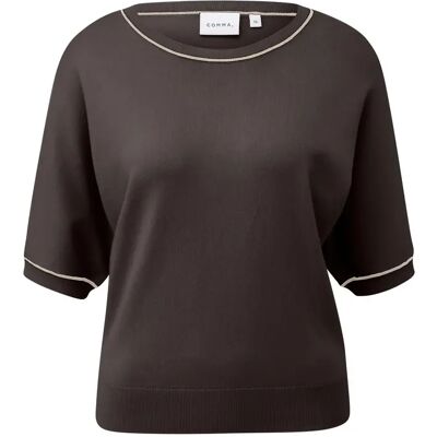 Pull col rond en maille fine à manches chauve-souris femme COMMA Marron 44 - Publicité Pull col rond en maille fine à manches chauve-souris femme COMMA Marron 44 - Publicité