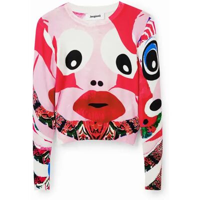 Pull visages femme Desigual M. Christian Lacroix Rose M - Publicité Pull visages femme Desigual M. Christian Lacroix Rose M - Publicité