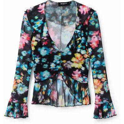 T-shirt volants fleurs femme Desigual Noir XL - Publicité T-shirt volants fleurs femme Desigual Noir XL - Publicité