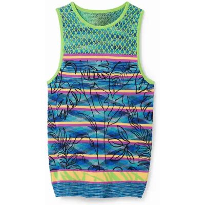 Débardeur rayures maille femme Desigual Bleu XL - Publicité Débardeur rayures maille femme Desigual Bleu XL - Publicité