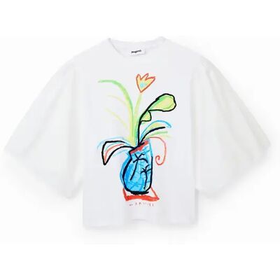 T-shirt manches volume popeline femme Desigual Blanc XL - Publicité T-shirt manches volume popeline femme Desigual Blanc XL - Publicité