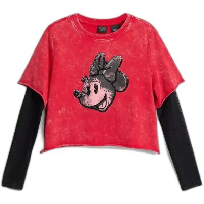 T-shirt crop manches longues fille Desigual Stars Rouge 11/12 ans - Publicité T-shirt crop manches longues fille Desigual Stars Rouge 11/12 ans - Publicité
