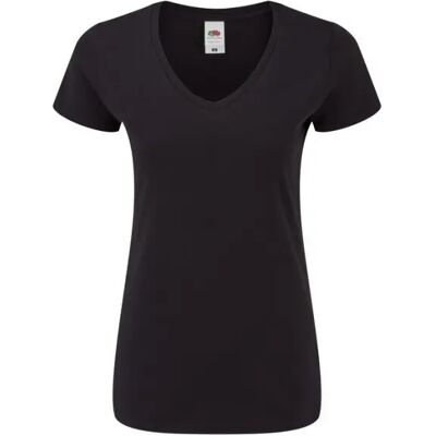 T-shirt col V femme Fruit of the Loom Iconic 150 Noir XL - Publicité T-shirt col V femme Fruit of the Loom Iconic 150 Noir XL - Publicité