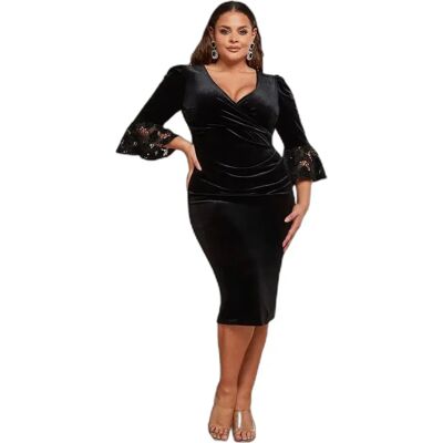 Robe moulante femme Goddiva Crochet Noir 48 Tall - Publicité Robe moulante femme Goddiva Crochet Noir 48 Tall - Publicité