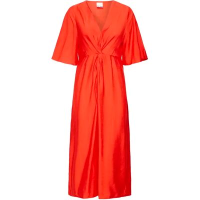 Robe longue femme Ichi Melda Rouge 34 - Publicité Robe longue femme Ichi Melda Rouge 34 - Publicité