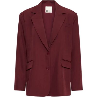 Blazer oversize femme Ichi Fava Rouge 36 - Publicité Blazer oversize femme Ichi Fava Rouge 36 - Publicité