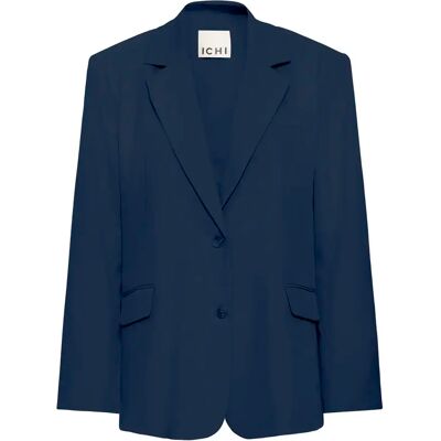 Blazer oversize femme Ichi Fava Bleu 34 - Publicité Blazer oversize femme Ichi Fava Bleu 34 - Publicité