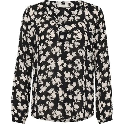 Blouse manches longues imprimé femme KAFFE Amber Noir 44 - Publicité Blouse manches longues imprimé femme KAFFE Amber Noir 44 - Publicité