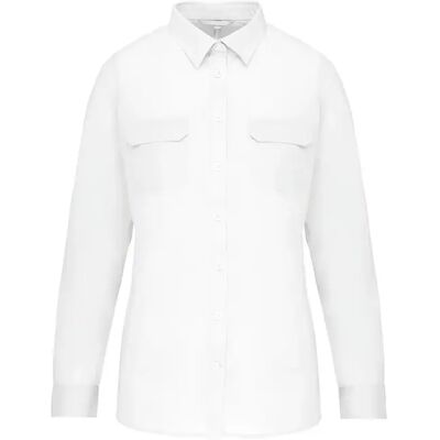 Chemise manches longues Femme Kariban Safari Blanc XL - Publicité Chemise manches longues Femme Kariban Safari Blanc XL - Publicité