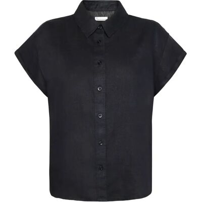 Chemisier aster à revers lin femme KnowledgeCotton Apparel Noir S - Publicité Chemisier aster à revers lin femme KnowledgeCotton Apparel Noir S - Publicité
