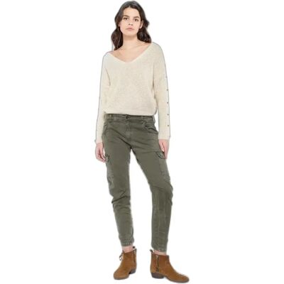 Pantalon cargo 7/8 femme Le Temps des cerises Rivera Vert 27 - Publicité Pantalon cargo 7/8 femme Le Temps des cerises Rivera Vert 27 - Publicité