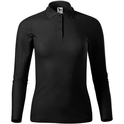 Polo manches longues en maille piquée femme Malfini 231 Noir S - Publicité Polo manches longues en maille piquée femme Malfini 231 Noir S - Publicité