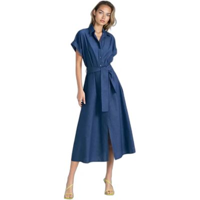 Robe chemise femme Nife Loose Bleu 36/38 - Publicité Robe chemise femme Nife Loose Bleu 36/38 - Publicité