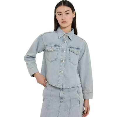 Surchemise en jean manches longues femme Norr Kenzie Bleu 40 - Publicité Surchemise en jean manches longues femme Norr Kenzie Bleu 40 - Publicité