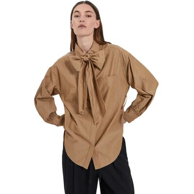 Surchemise oversize femme Norr Travis Marron 40 - Publicité Surchemise oversize femme Norr Travis Marron 40 - Publicité