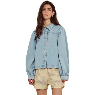 Surchemise en jean femme Norr Ninni Bleu 44 - Publicité Surchemise en jean femme Norr Ninni Bleu 44 - Publicité