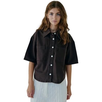 Surchemise en jean femme Norr Kenzie Marron 40 - Publicité Surchemise en jean femme Norr Kenzie Marron 40 - Publicité