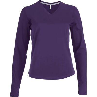 T-shirt femme manches longues Kariban Col V Violet XL - Publicité T-shirt femme manches longues Kariban Col V Violet XL - Publicité