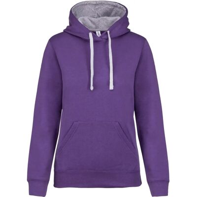 Sweatshirt à capuche femme Kariban Contrastée Violet L - Publicité Sweatshirt à capuche femme Kariban Contrastée Violet L - Publicité