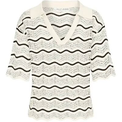Pullover femme Pulz Jeans Mariell Blanc S - Publicité Pullover femme Pulz Jeans Mariell Blanc S - Publicité