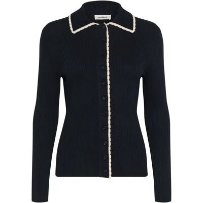 Cardigan col polo femme Soaked in Luxury SLLysandra Bleu M - Publicité Cardigan col polo femme Soaked in Luxury SLLysandra Bleu M - Publicité