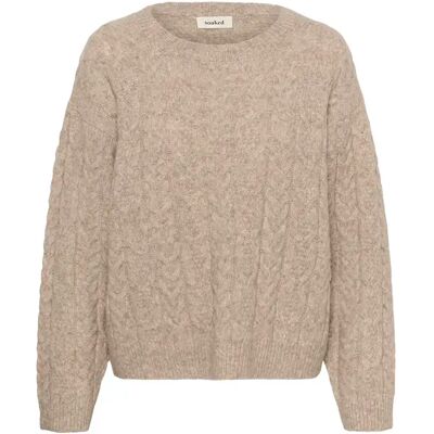 Pull femme Soaked in Luxury Idalia Cable Marron M - Publicité Pull femme Soaked in Luxury Idalia Cable Marron M - Publicité