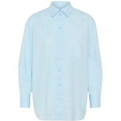 Chemise manches longues en popeline femme Soaked in Luxury Jani Bleu XL - Publicité Chemise manches longues en popeline femme Soaked in Luxury Jani Bleu XL - Publicité