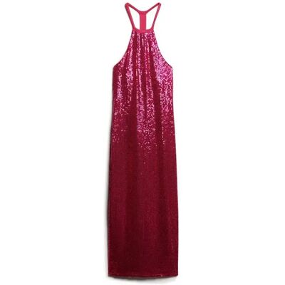 Superdry Pink Sequin Halter Neck Midi Dress - Robe - Publicité Superdry Pink Sequin Halter Neck Midi Dress - Robe - Publicité