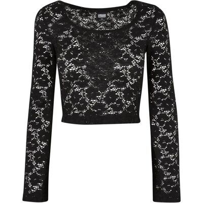 Blouse dentelle manches longues femme Urban Classics Noir XS - Publicité Blouse dentelle manches longues femme Urban Classics Noir XS - Publicité