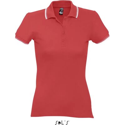 Polo Rouge Femme SOLS - Coton, Rayures Contrastantes, 2XL - Publicité Polo Rouge Femme SOLS - Coton, Rayures Contrastantes, 2XL - Publicité