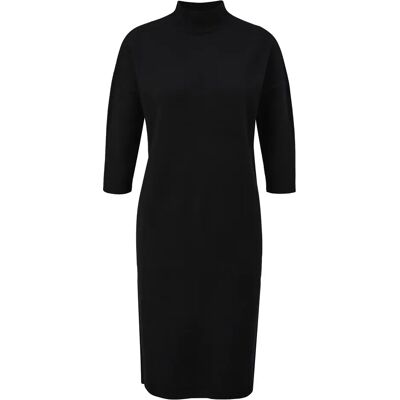 Robe courte en maille viscose côtelée à col montant manches 3/4 femme COMMA Noir 34 - Publicité Robe courte en maille viscose côtelée à col montant manches 3/4 femme COMMA Noir 34 - Publicité