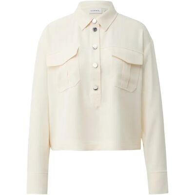 Chemise courte manches longues à poches poitrine femme COMMA Beige 44 - Publicité Chemise courte manches longues à poches poitrine femme COMMA Beige 44 - Publicité