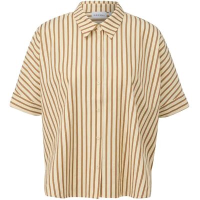 Chemisier oversize en seersucker rayé col chemise femme COMMA Beige 44 - Publicité Chemisier oversize en seersucker rayé col chemise femme COMMA Beige 44 - Publicité