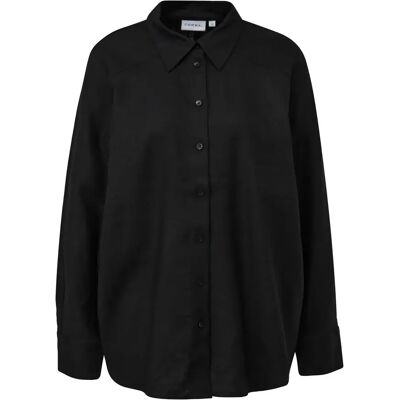 Chemise manches longues boutonné en lin mélangé femme COMMA Noir 44 - Publicité Chemise manches longues boutonné en lin mélangé femme COMMA Noir 44 - Publicité