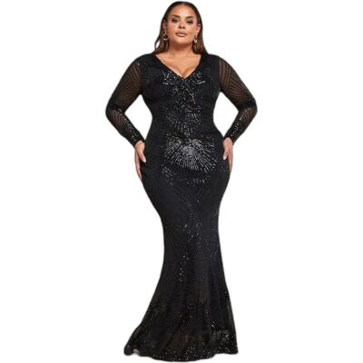 Robe moulante femme Goddiva Starburst Sequin Noir 54 Tall - Publicité Robe moulante femme Goddiva Starburst Sequin Noir 54 Tall - Publicité