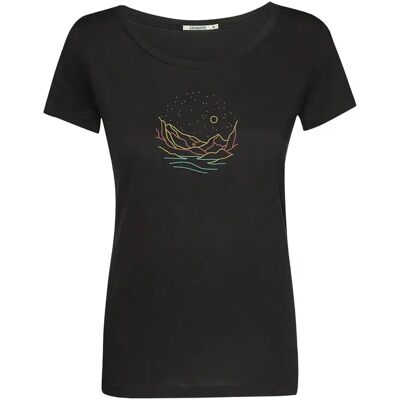 T-shirt femme Greenbomb Nature Mountain Stars Loves Noir S - Publicité T-shirt femme Greenbomb Nature Mountain Stars Loves Noir S - Publicité