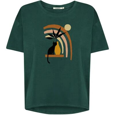 T-shirt femme Greenbomb Cat Vase Feel Vert XL - Publicité T-shirt femme Greenbomb Cat Vase Feel Vert XL - Publicité