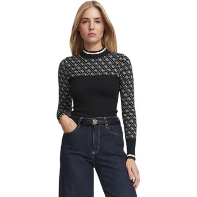 Pull col roulé femme Guess Aubrey 4G Noir S - Publicité Pull col roulé femme Guess Aubrey 4G Noir S - Publicité