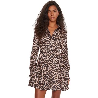 Robe évasée manches longues femme Guess Concetta Flare Marron M - Publicité Robe évasée manches longues femme Guess Concetta Flare Marron M - Publicité