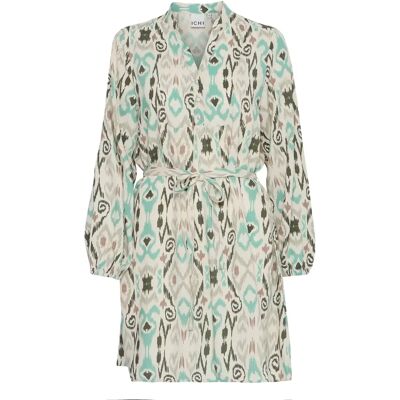 Robe chemise manches longues femme Ichi Vera 36 Vert 38 - Publicité Robe chemise manches longues femme Ichi Vera 36 Vert 38 - Publicité