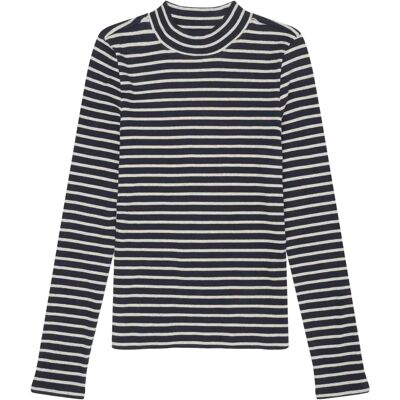 Pull col montant rayures femme KnowledgeCotton Apparel Bleu 2XL - Publicité Pull col montant rayures femme KnowledgeCotton Apparel Bleu 2XL - Publicité