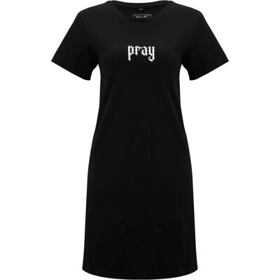 Robe t-shirt femme Miss Tee Praying Hands Noir XS - Publicité Robe t-shirt femme Miss Tee Praying Hands Noir XS - Publicité