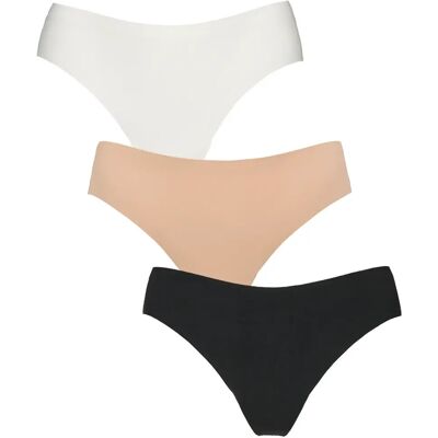 String sans coutures avec dentelle femme Missya (x3) Multicolore L - Publicité String sans coutures avec dentelle femme Missya (x3) Multicolore L - Publicité