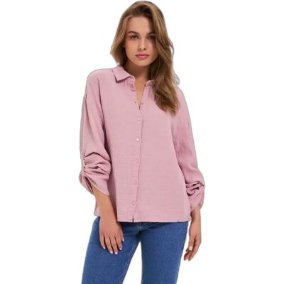 Chemisier manches longues femme Moodo Z-KO-4800 Rose M - Publicité Chemisier manches longues femme Moodo Z-KO-4800 Rose M - Publicité