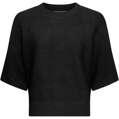 Pull col rond à manches courte femme Moss Copenhagen Thamira Noir L/XL - Publicité Pull col rond à manches courte femme Moss Copenhagen Thamira Noir L/XL - Publicité