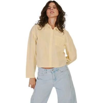 Chemise manches longues femme Norr Fraser à plis Jaune 38 - Publicité Chemise manches longues femme Norr Fraser à plis Jaune 38 - Publicité