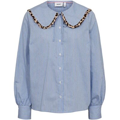 Chemise manches longues col claudine femme Nümph Numayana Bleu 44 - Publicité Chemise manches longues col claudine femme Nümph Numayana Bleu 44 - Publicité