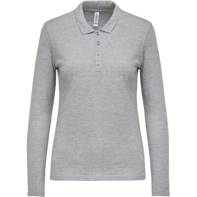 Polo femme manches longues Kariban Piqué Gris 3XL - Publicité Polo femme manches longues Kariban Piqué Gris 3XL - Publicité